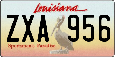 LA license plate ZXA956