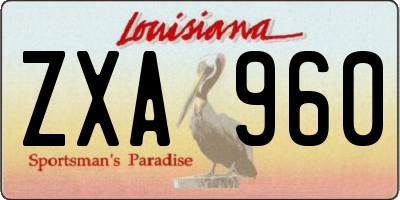 LA license plate ZXA960