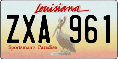 LA license plate ZXA961