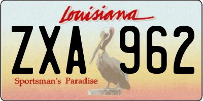 LA license plate ZXA962