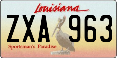 LA license plate ZXA963