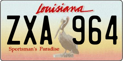 LA license plate ZXA964