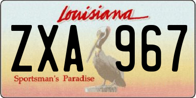 LA license plate ZXA967