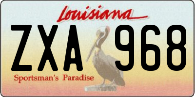 LA license plate ZXA968