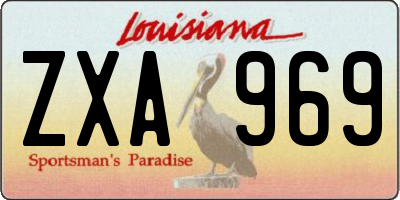 LA license plate ZXA969