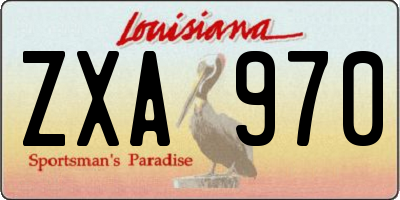 LA license plate ZXA970