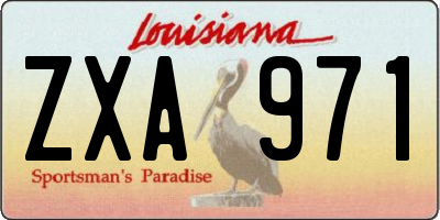 LA license plate ZXA971