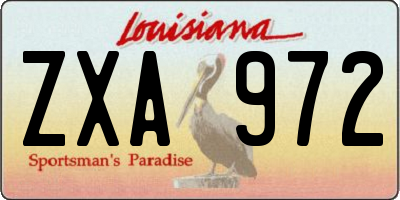 LA license plate ZXA972