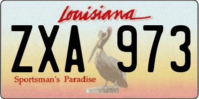 LA license plate ZXA973