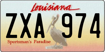 LA license plate ZXA974