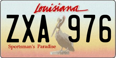 LA license plate ZXA976