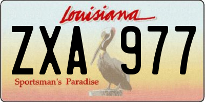 LA license plate ZXA977