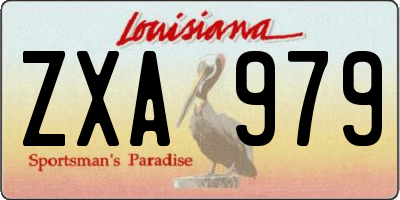 LA license plate ZXA979