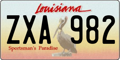 LA license plate ZXA982