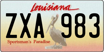 LA license plate ZXA983