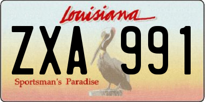 LA license plate ZXA991