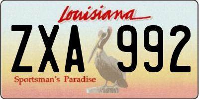 LA license plate ZXA992