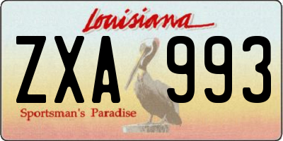 LA license plate ZXA993