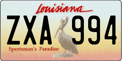 LA license plate ZXA994