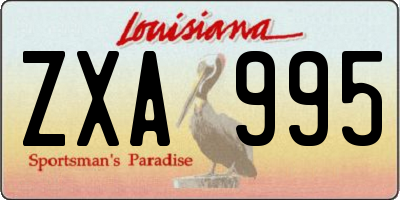 LA license plate ZXA995