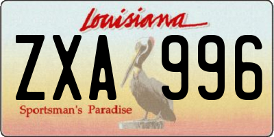 LA license plate ZXA996