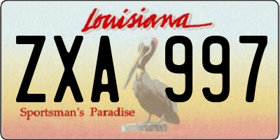 LA license plate ZXA997