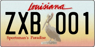 LA license plate ZXB001