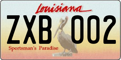 LA license plate ZXB002