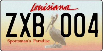 LA license plate ZXB004