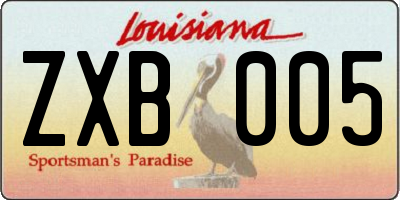 LA license plate ZXB005