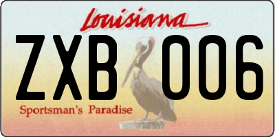 LA license plate ZXB006