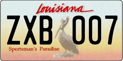 LA license plate ZXB007