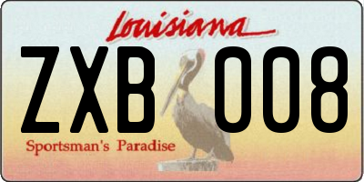 LA license plate ZXB008