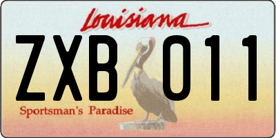 LA license plate ZXB011