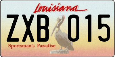 LA license plate ZXB015