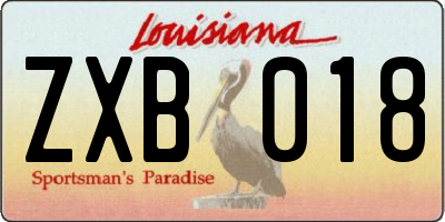 LA license plate ZXB018