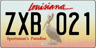 LA license plate ZXB021