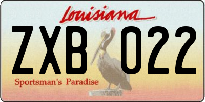 LA license plate ZXB022