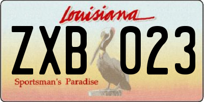 LA license plate ZXB023