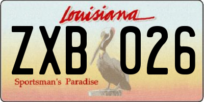 LA license plate ZXB026