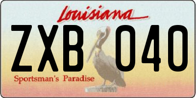 LA license plate ZXB040