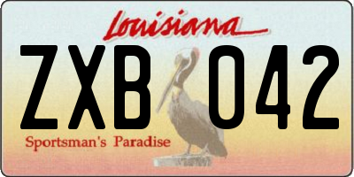 LA license plate ZXB042