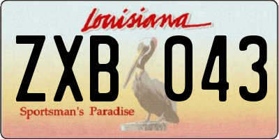 LA license plate ZXB043