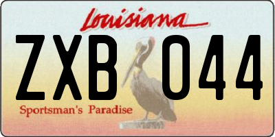 LA license plate ZXB044