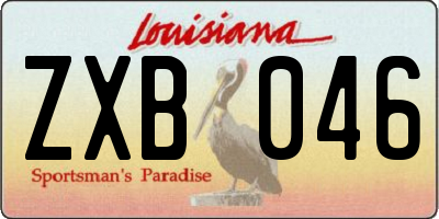 LA license plate ZXB046