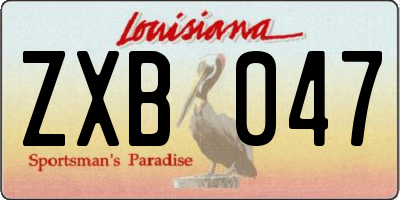 LA license plate ZXB047