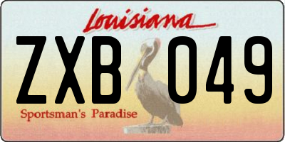 LA license plate ZXB049