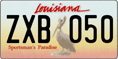 LA license plate ZXB050