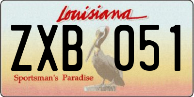 LA license plate ZXB051