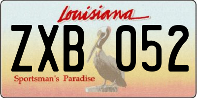 LA license plate ZXB052